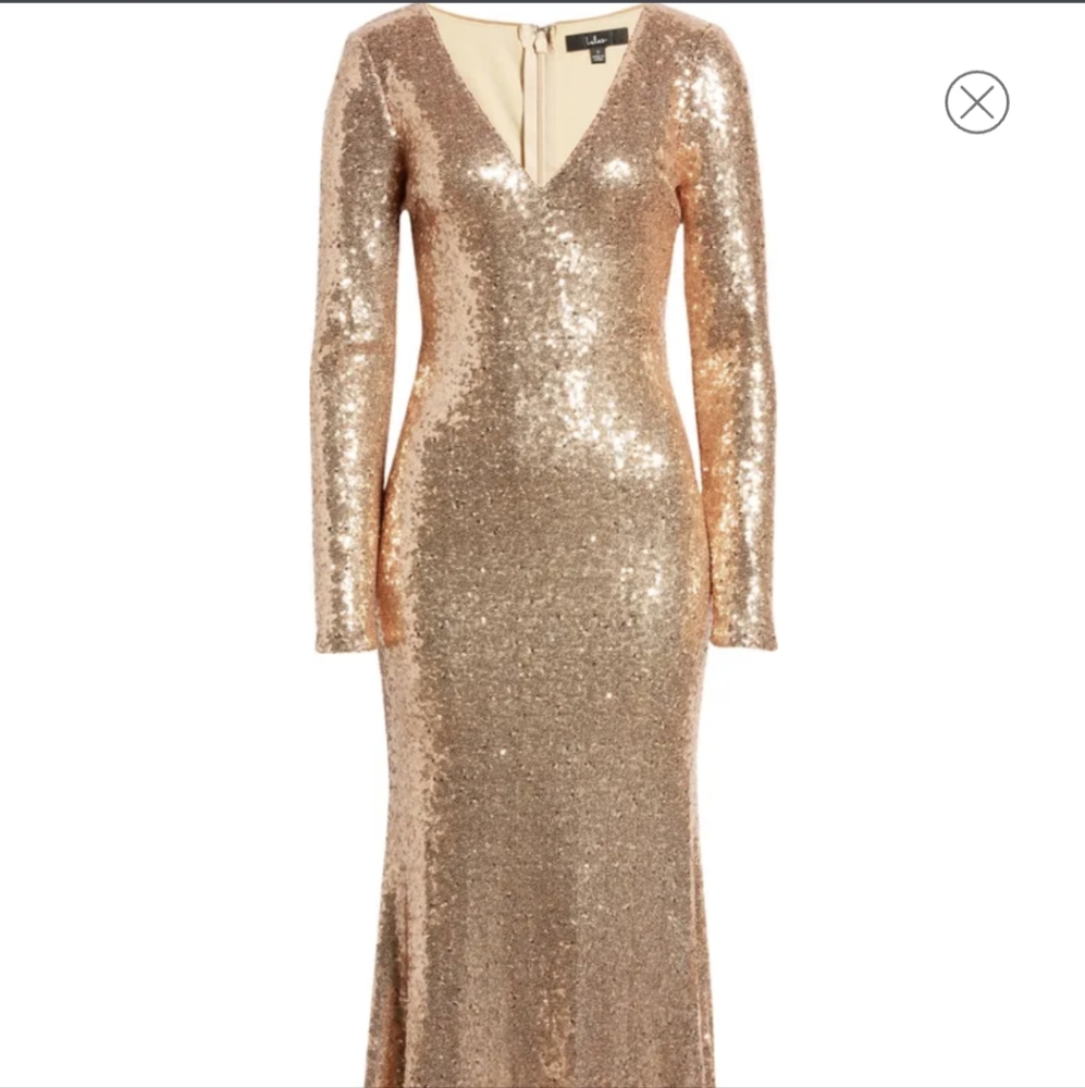 Lulus rose gold sequin mermaid gown